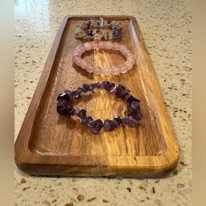 Set of 3 New Beaded Stretchy Bracelets - #1